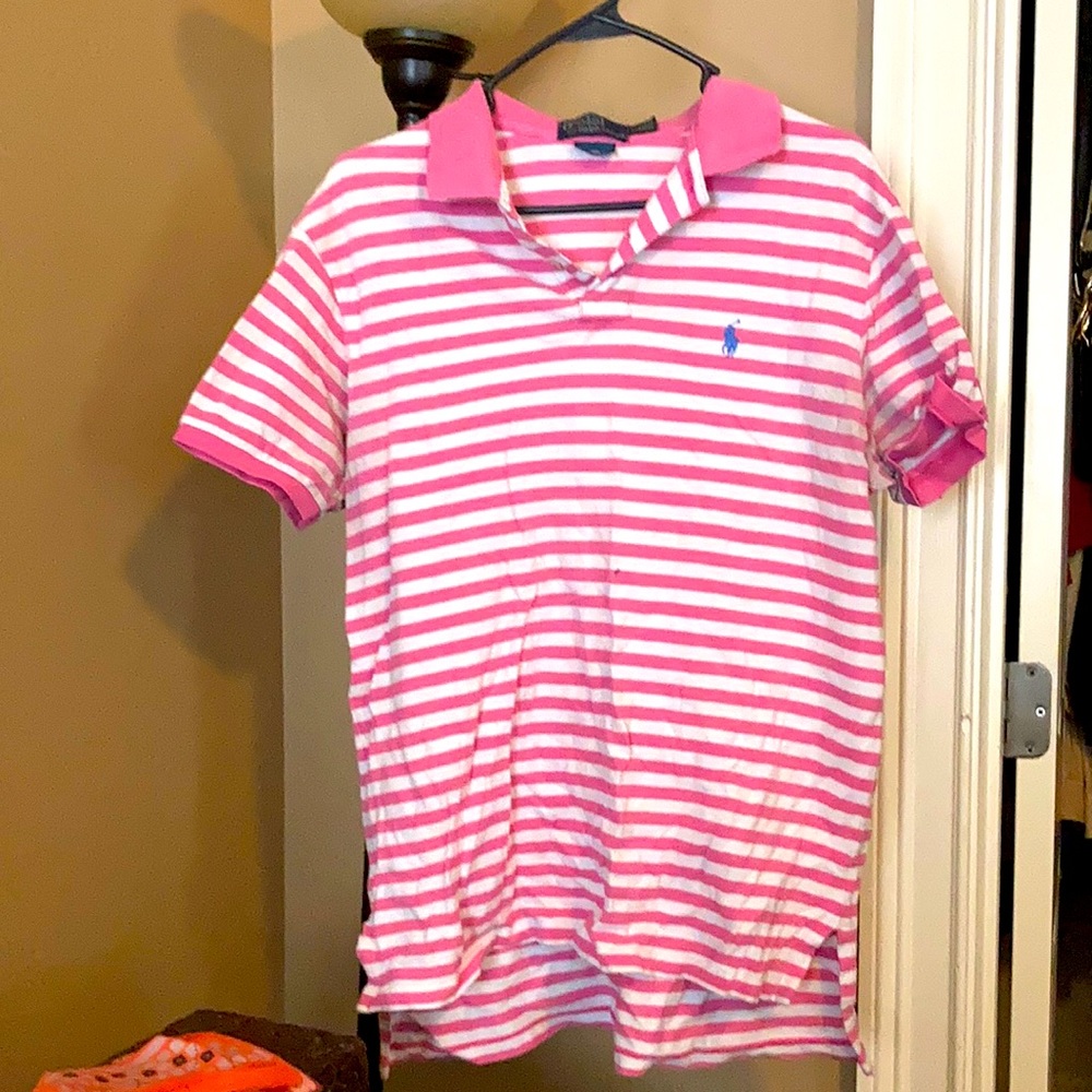 Large Pink & White Polo by Ralph Lauren